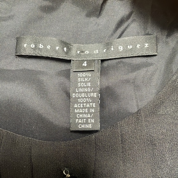 Robert Rodriguez Silk Shift Dress Balloon Shortsleeves Buttons Sheer Black 4 - Picture 9 of 12